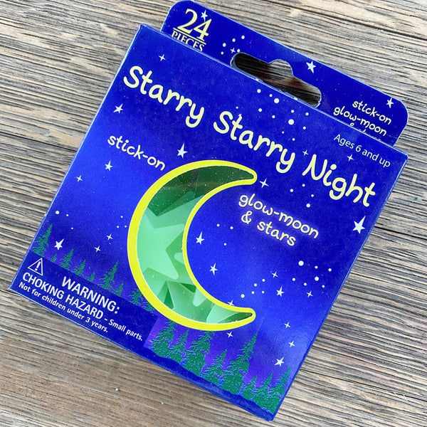 Glow in the Dark Moon and Stars Wall Stickers, 24 pieces