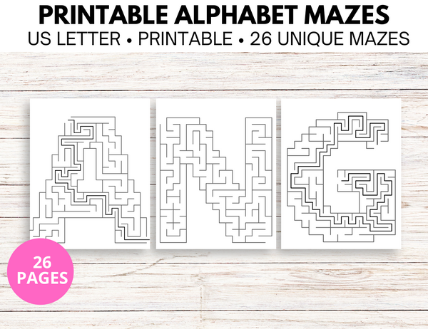 Alphabet Letter Maze - Printable
