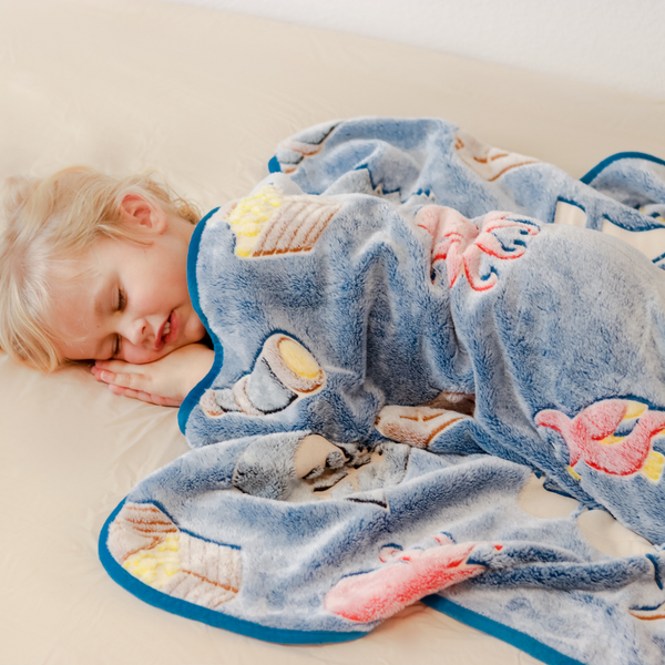 Blue Glow in the Dark Pirate Blanket