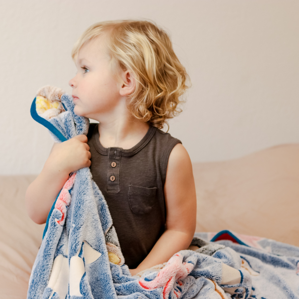 Blue Glow in the Dark Pirate Blanket