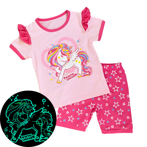 Glow in the Dark Unicorn Summer Pajamas - Snug Fit