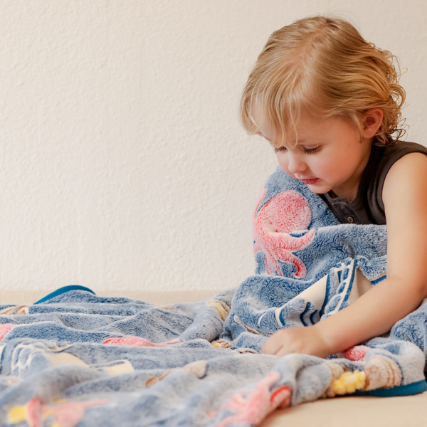 Blue Glow in the Dark Pirate Blanket