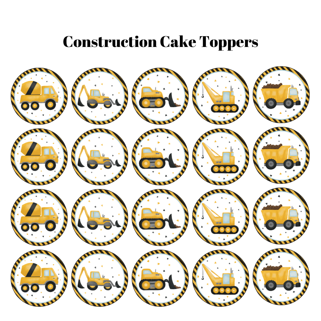 Construction Cupcake Toppers