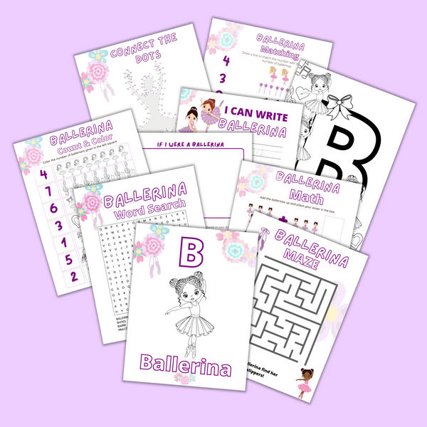 Ballerina Printable Activity Book - PDF Download