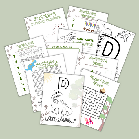 Dinosaur Printable Activity Book - PDF Download