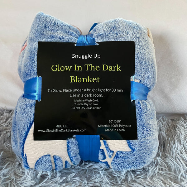 Blue Glow in the Dark Pirate Blanket