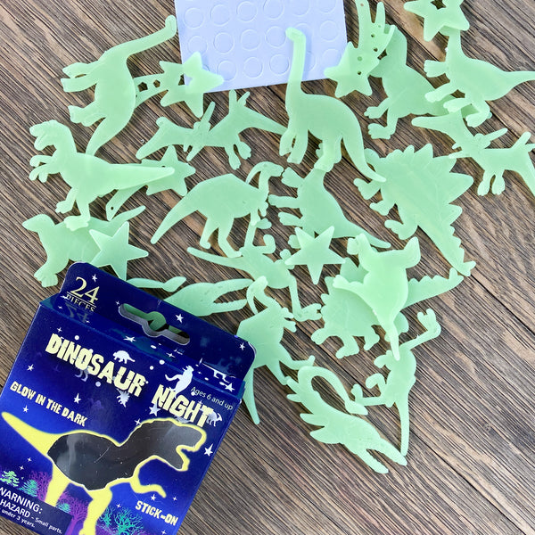 Glow in the Dark Dinosaur Wall Stickers, 24 pieces