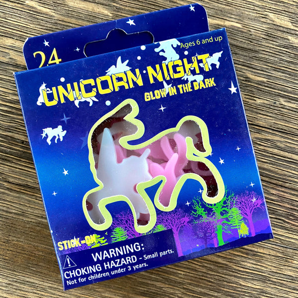 Glow in the Dark Unicorn Wall Stickers, 24 pieces