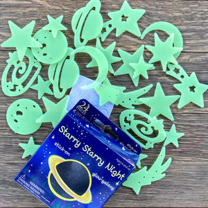 Glow in the Dark Galaxy Wall Stickers, 24 pieces