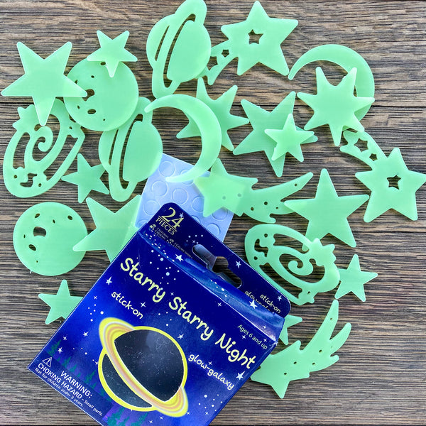 Glow in the Dark Galaxy Wall Stickers, 24 pieces
