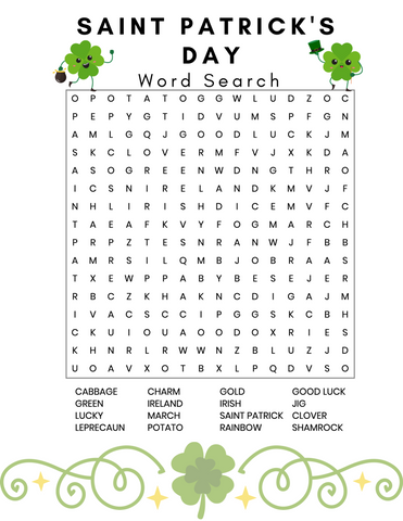 Saint Patrick's Day Word Search -Free