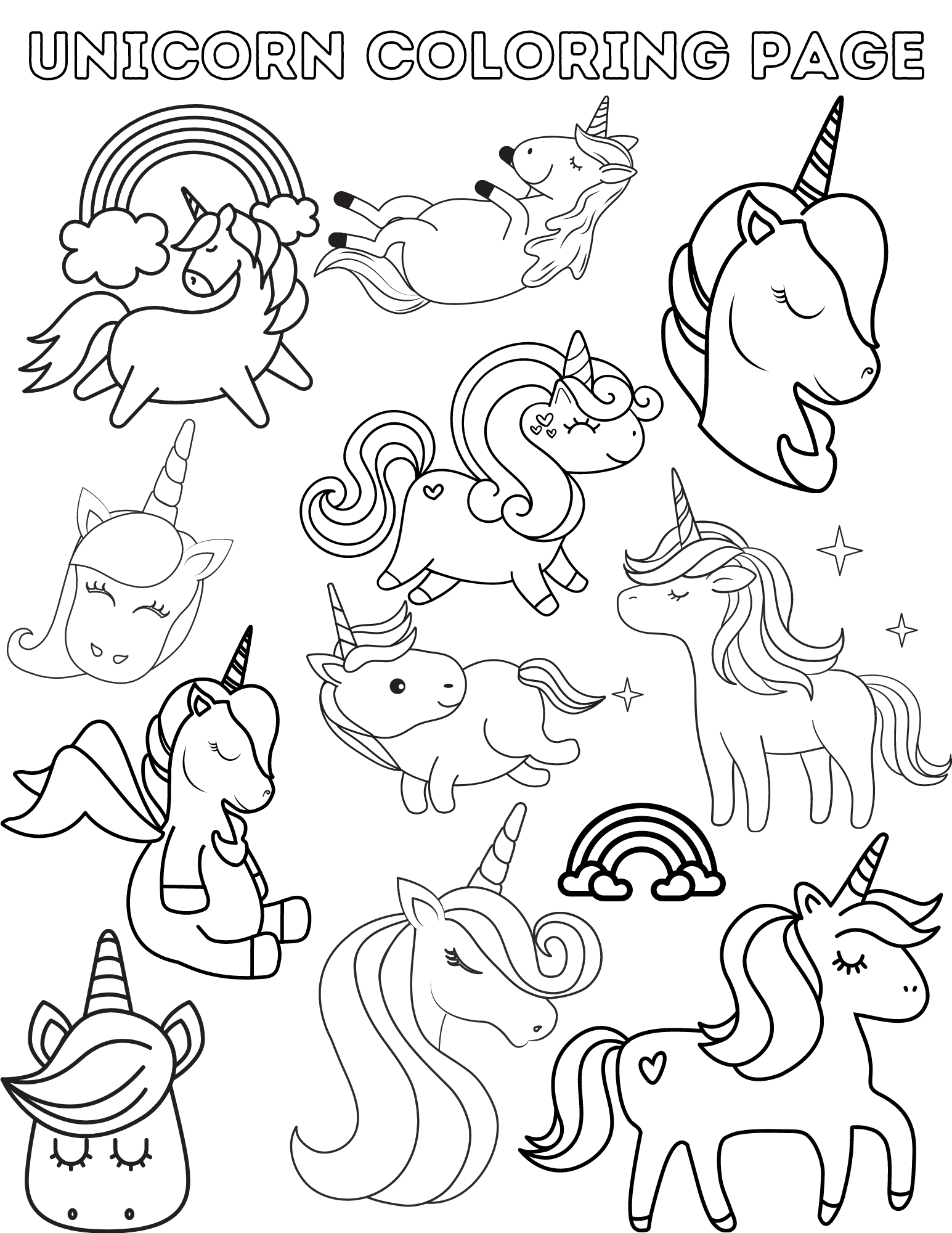 Unicorn Coloring Page 1