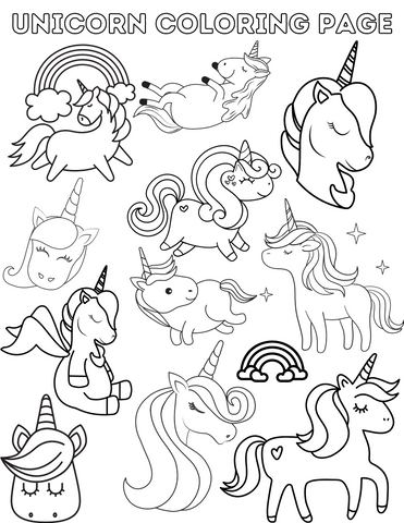 Unicorn Coloring Page 1