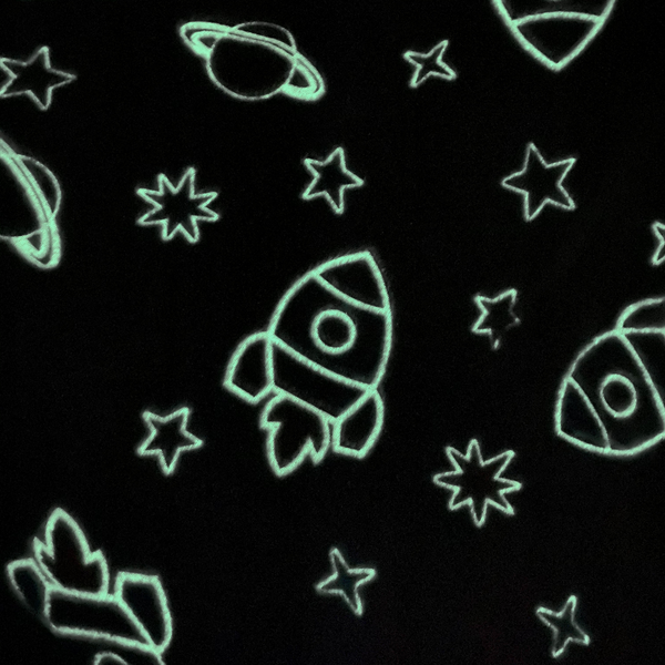 Glow in the dark rockets, stars and planets