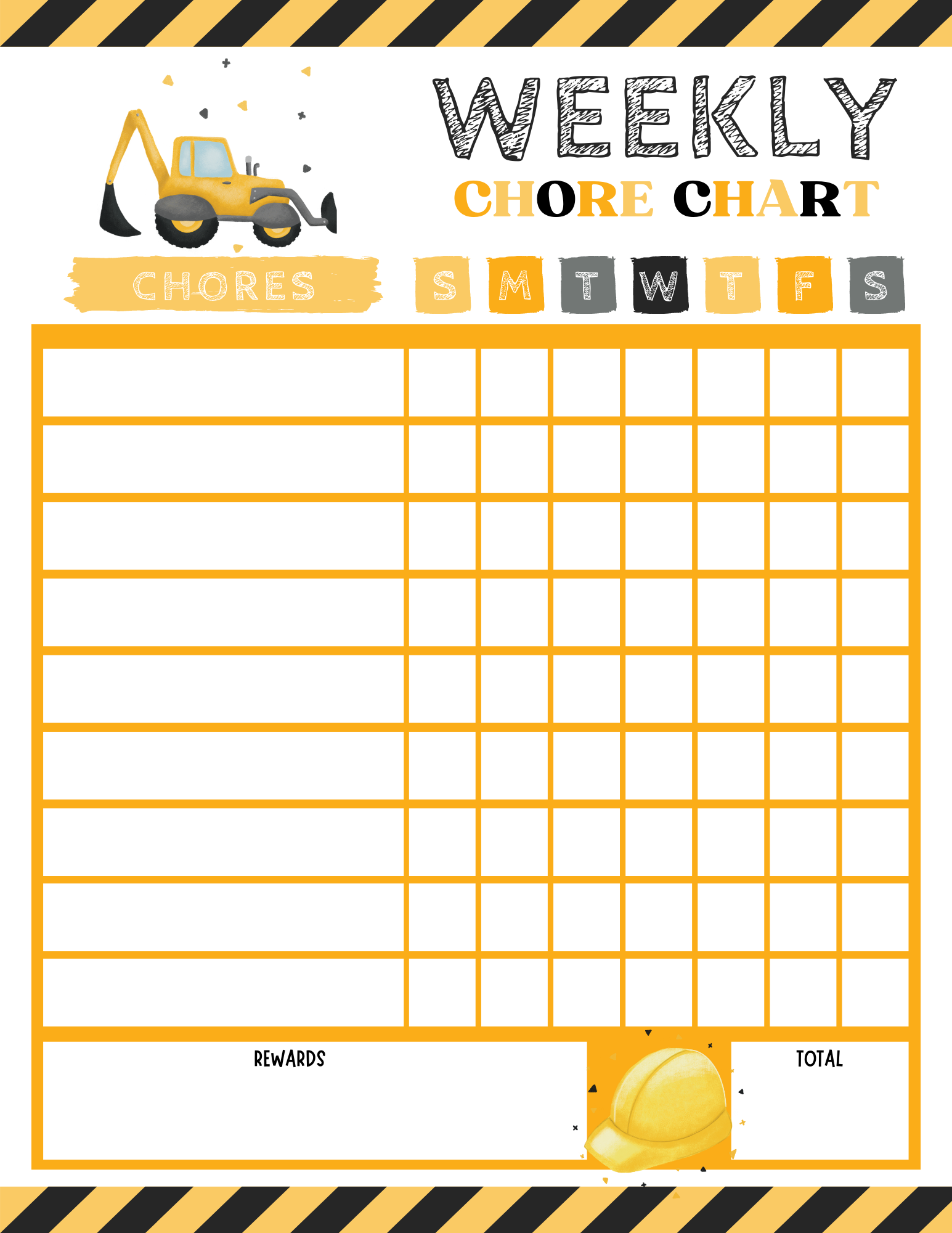 Chore Chart - Construction
